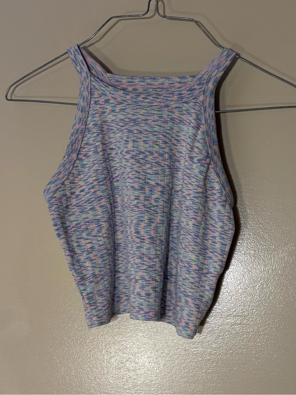 American Eagle Women's Multicolor Ribbed Cropped Tank Top - Sleeveless